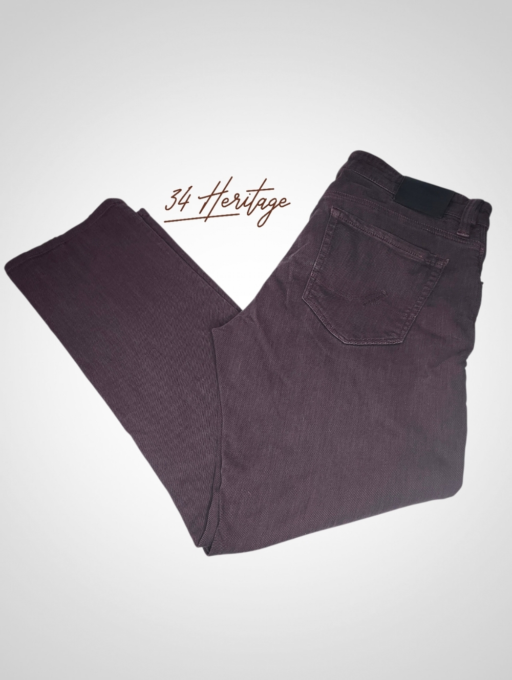 34 HERITAGE Burgundy Straight Leg Jeans - 33
